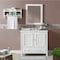 Alaterre Furniture Williamsburg 2pc Wooden Bathroom Vanity Set - 36-in. L Vanity, 30-in. L Rectangular Mirror, White AVAN3600WHB - alternate 3